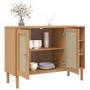 vidaXL Sideboard Brown Solid pine wood, engineered wood, poly rattan