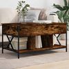 vidaXL Coffee Table Smoked Oak 39.4"x21.7"x19.7" Engineered Wood and Metal