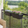 vidaXL Planter Black PE Rattan, Steel, Plastic Medium Decorative Inlays