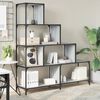 vidaXL Bookcase Grey Sonoma Engineered Wood, Powder-Coated Steel Medium