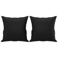 vidaXL Throw Pillows 2 pcs Black 15.7"x15.7" Faux Leather