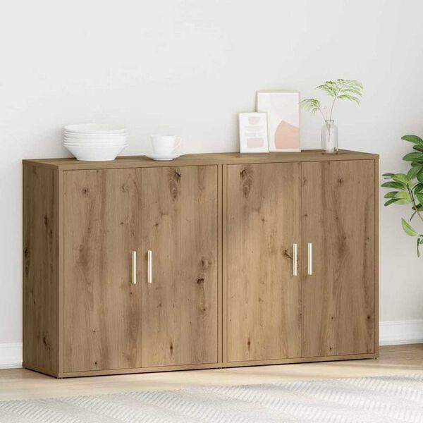 vidaXL Sideboard 2 pcs Artisan Oak 23.62 x 12.20 x 27.56 in