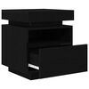 vidaXL Bedside Cabinet with Drawer 2 pcs Black oak 40 x 39 x 48.5 cm