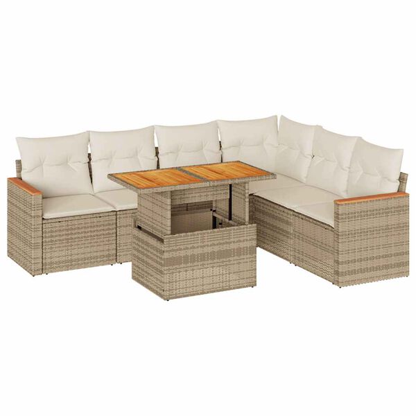 vidaXL Garden Sofa Set Beige, Cream White