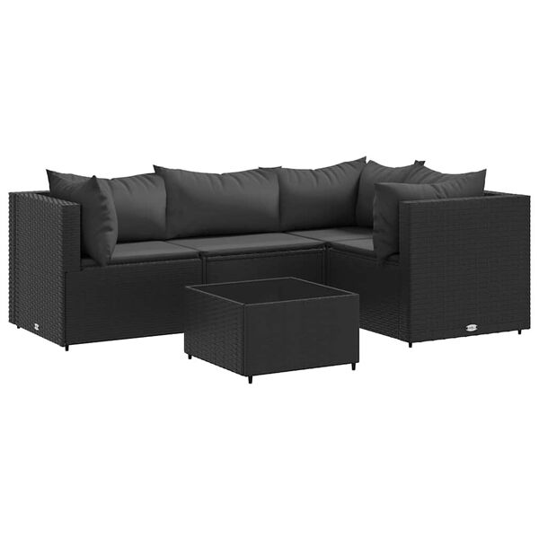 vidaXL Patio Lounge Set Black