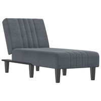 vidaXL Chaise Longue Dark Gray Velvet