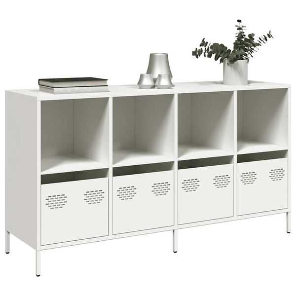 vidaXL Sideboard White Cold-rolled Steel Medium Sideboard Rectangular