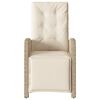 vidaXL Reclining Garden Chair Beige Poly Rattan Medium