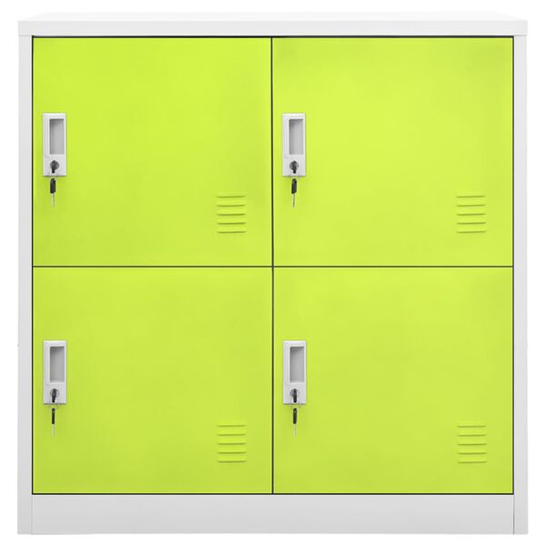 vidaXL Locker Cabinet Set of 2 Light grey and green Steel Medium