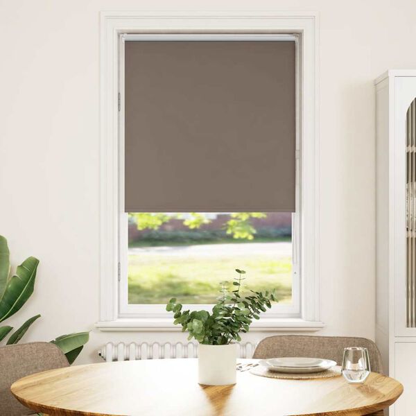 vidaXL Roller Blind Coffee 100% Polyester Medium Height-Adjustable