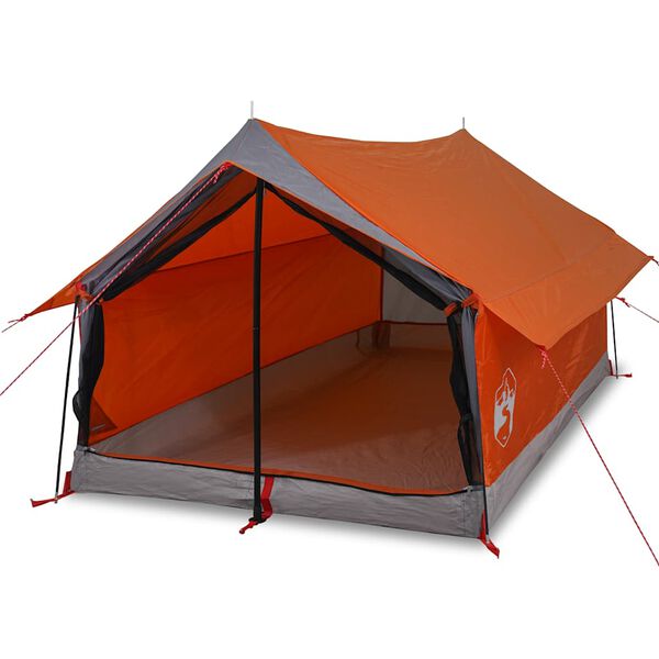 vidaXL Camping Tent 2-Person Gray and Orange Waterproof