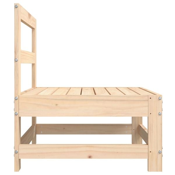 vidaXL Garden Middle Sofa Natural Pine Solid Pine Wood, Plywood Slats