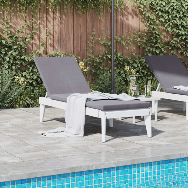 vidaXL Sun Lounger White 100% Polypropylene Standard Height-Adjustable