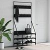 vidaXL Clothes Rack Black Engineered wood, Metal 35.4x13.4x72.4 in