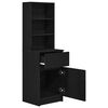 vidaXL Bedside Cabinet Black Engineered wood Tall Bedside Cabinet