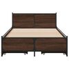 vidaXL Bed Frame Brown Oak Engineered Wood, Steel Small Single Bed Frame