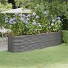 vidaXL Garden Raised Bed Grey Powder-coated steel Large Durable