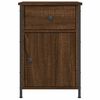 vidaXL Bedside Cabinet Set of 2 Brown Oak Engineered Wood, Iron Medium