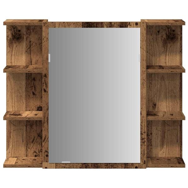 vidaXL Mirror Cabinet Old wood Engineered wood, acrylic