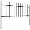 vidaXL Garden Fence with Spear Top Steel 631.3"x31.5" Black