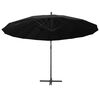 vidaXL Garden Umbrella Black Aluminum, Polyester Extra Large