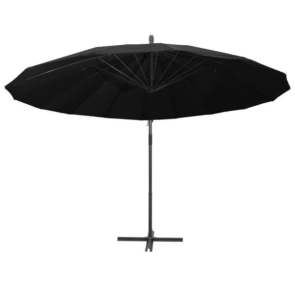 vidaXL Garden Umbrella Black Aluminum, Polyester Extra Large