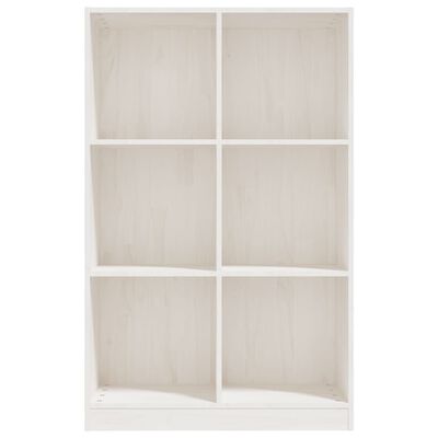 vidaXL Book Cabinet White 27.6"x13"x43.3" Solid Wood Pine