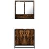 vidaXL Bathroom Furniture Set Smoked Oak Engineered Wood, Metal Medium