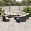 vidaXL Garden Sofa Set Black, Cream White
