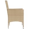 vidaXL Patio Chairs with Cushions 2 pcs Beige Poly Rattan