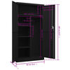 vidaXL Locker Cabinet Black Steel Large Locks Locker Cabinet