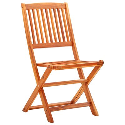 vidaXL Folding Patio Chairs 8 pcs Solid Eucalyptus Wood
