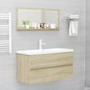 vidaXL Mirror Sonoma oak Engineered wood 35.4 x 4.1 x 14.6 in