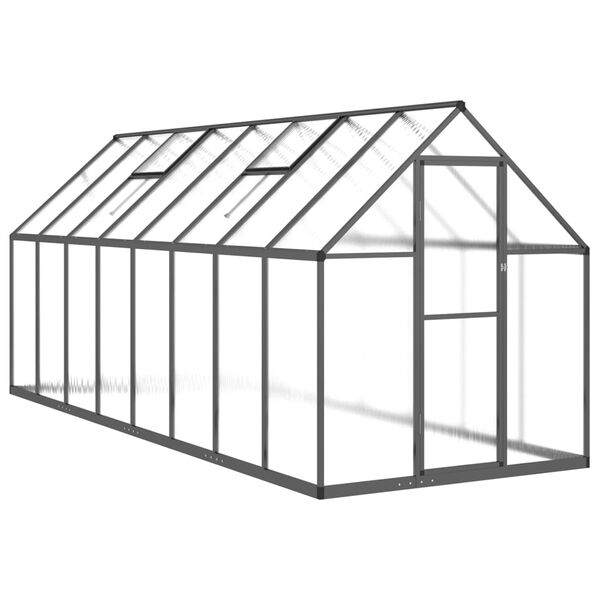 vidaXL Greenhouse Anthracite and clear Aluminum, polycarbonate Large