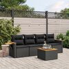 vidaXL Garden Sofa Set Black PE Rattan 5 Piece Set Adjustable Armrests