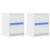 vidaXL Bedside Cabinet Set of 2 White Engineered wood Compact