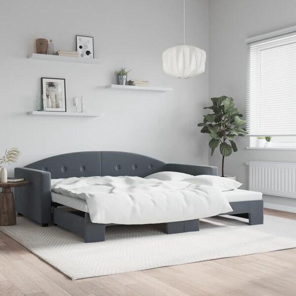 vidaXL Daybed With Trundle Dark Grey