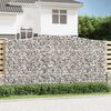 vidaXL Arched Gabion Baskets 2 pcs 157.5x11.8x200/220" Galvanised Iron