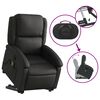 vidaXL Stand up Massage Recliner Chair Black Real Leather