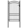 vidaXL Fence Gate with Arched Top Steel 39.4x48.6" Black