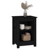 vidaXL Bedside Cabinet Set of 2 Black Solid pine wood