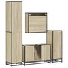 vidaXL Bathroom Furniture Set Sonoma Oak Engineered Wood, Metal