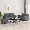 vidaXL Sofa Set Dark Grey Polyester, Metal, Textilene, Plywood Medium