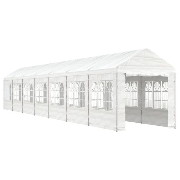 vidaXL Gazebo with Roof White 51.2'x7.5'x8.8' Polyethylene