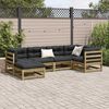 vidaXL Garden Sofa Set Natural Pine Solid Pine Wood 6 Piece Set Modular