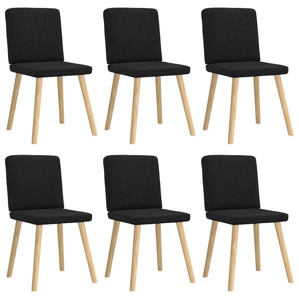vidaXL Dining Chair Set of 6 Black
