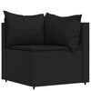 vidaXL Patio Lounge Set Black PE Rattan, powder-coated steel, tempered glass