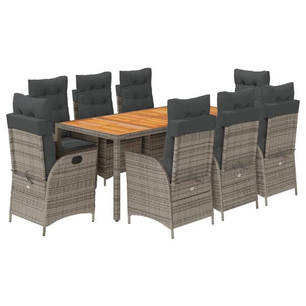 vidaXL Garden Dining Set Grey