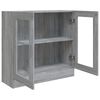 vidaXL Vitrine Cabinet Grey Sonoma Engineered wood, glass Medium