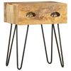vidaXL Bedside Cabinet Brown Solid Mango Wood 15.7x11.8x19.7 in
